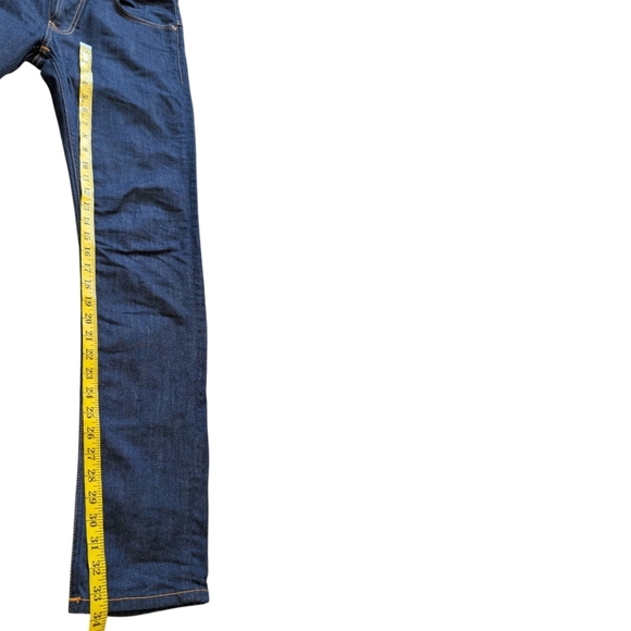 Nudie Jeans Thin Finn Jeans Dry Ecru Embo Dark Blue Wash Men's size 32 x 34 - Picture 4 of 15